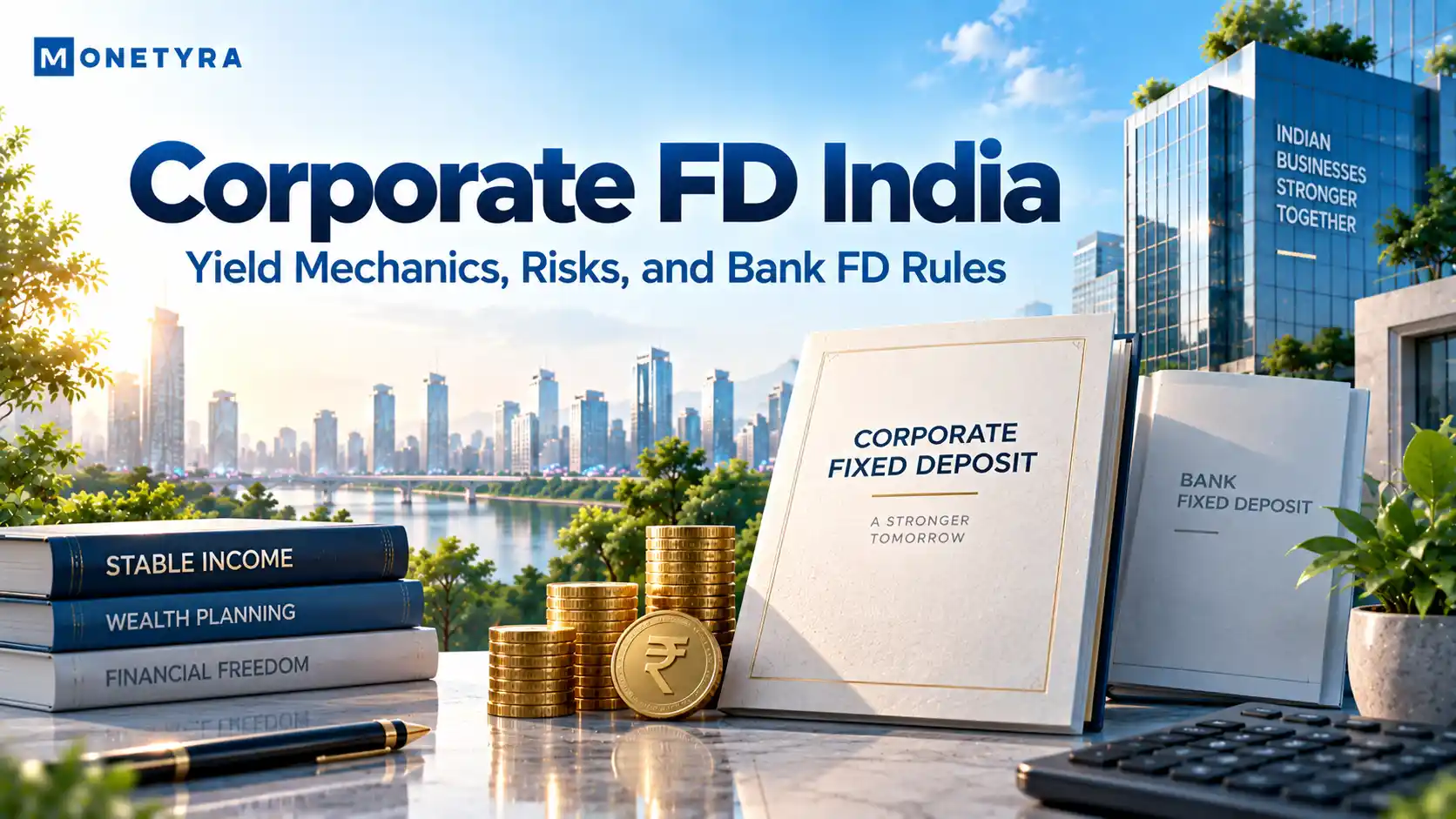Corporate FD India yield mechanics and bank FD comparison chart.