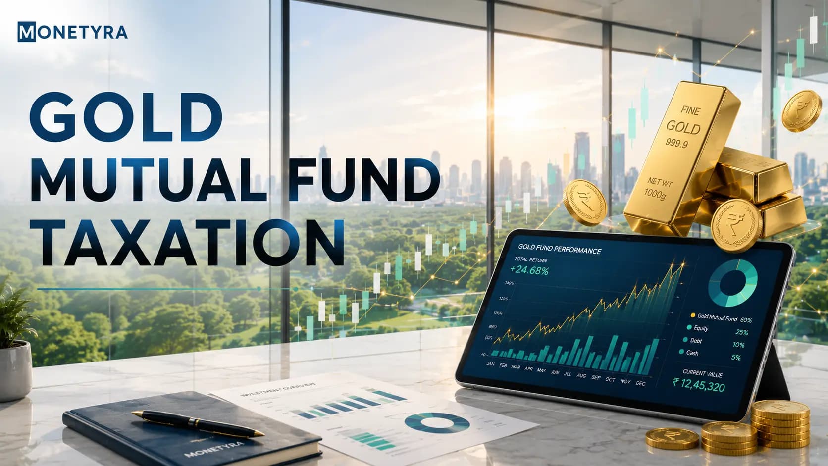 Gold mutual fund taxation rules and capital gains comparison in India.