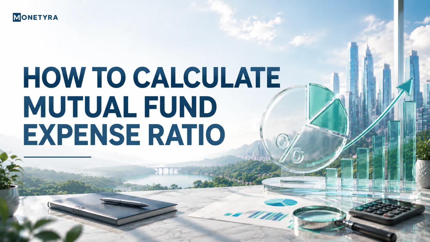 Illustration showing mutual fund asset calculation and expense ratio components.