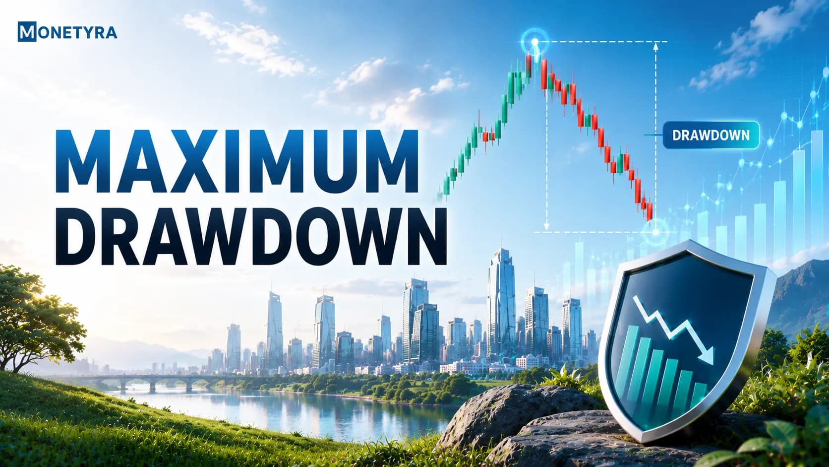 Illustration of a portfolio maximum drawdown peak to trough equity curve.