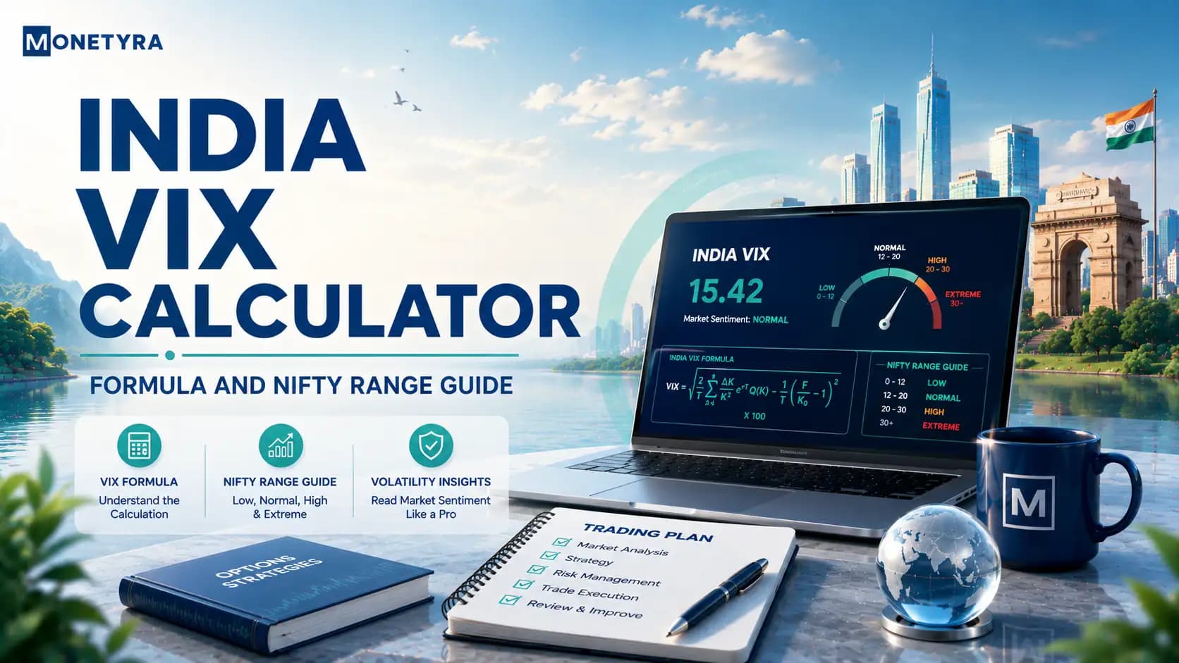 Market analyst evaluating Nifty 50 volatility metrics using an India VIX calculator.