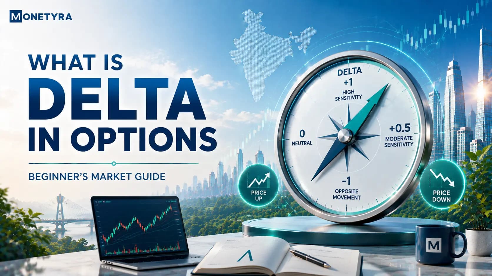 Options trading monitor displaying index option chains and price tracking metrics.