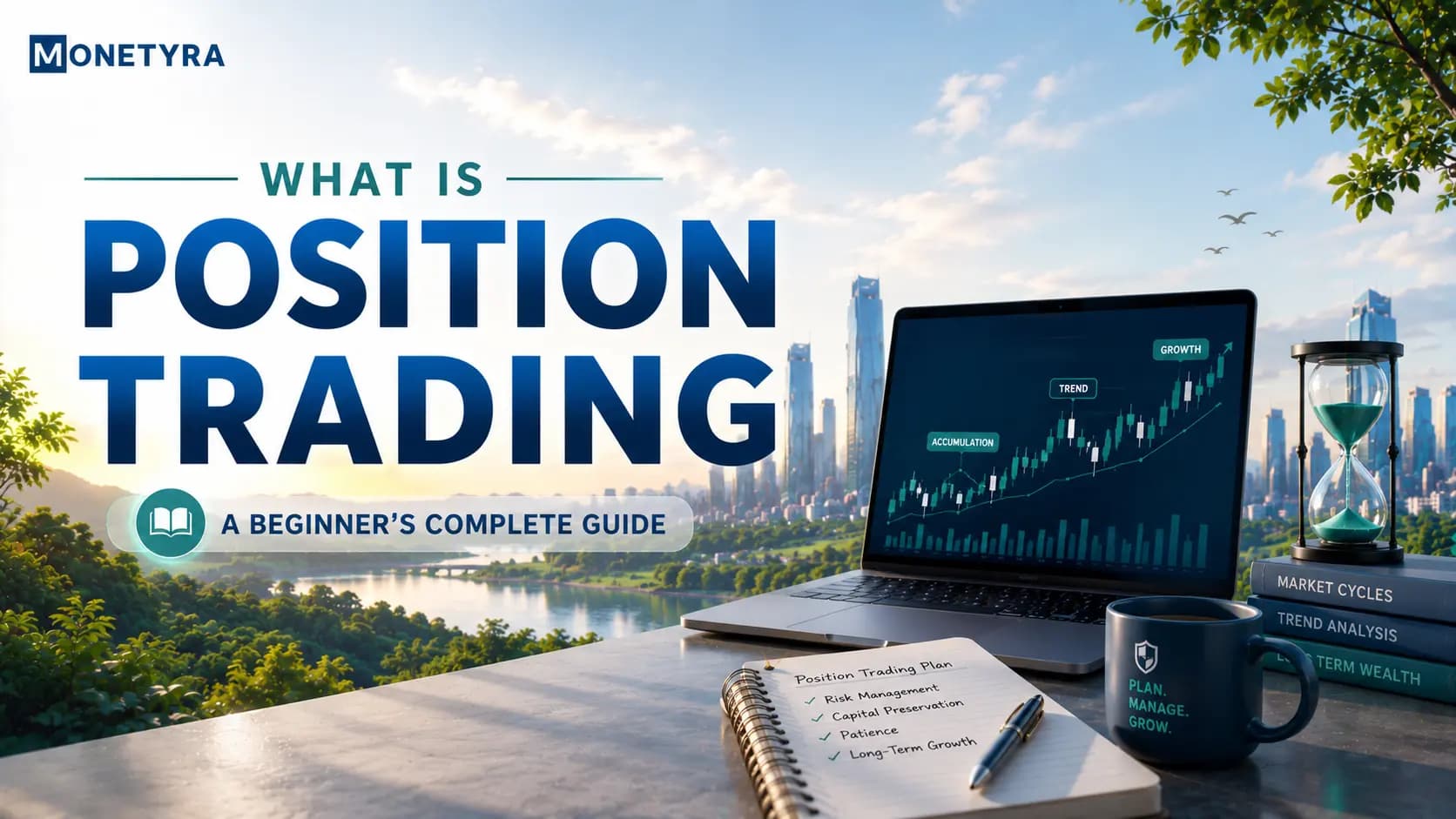 Position trading strategy analysis on multi-month stock and forex charts.