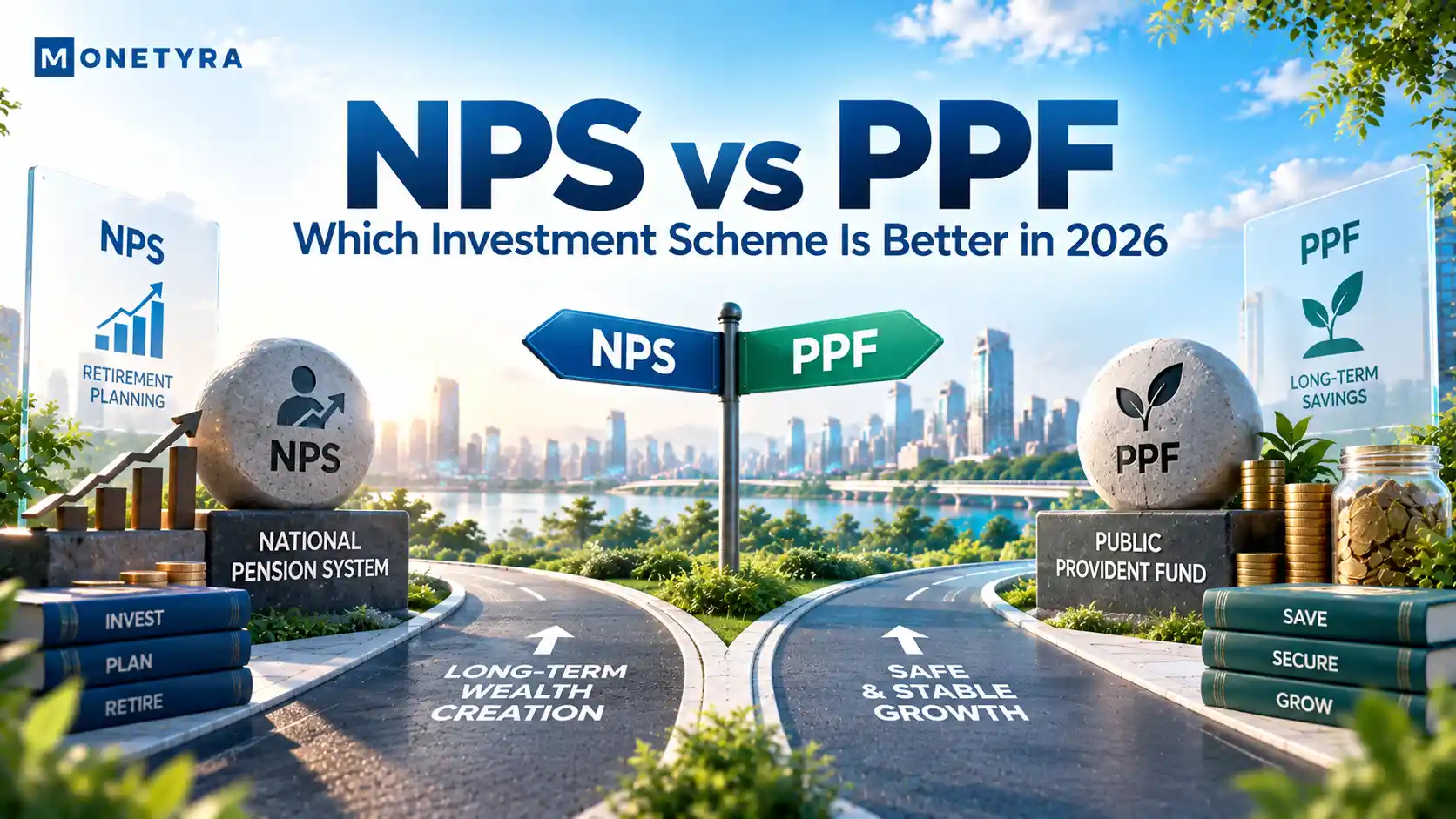 Comparison of NPS and PPF investment schemes in India for long term wealth creation.