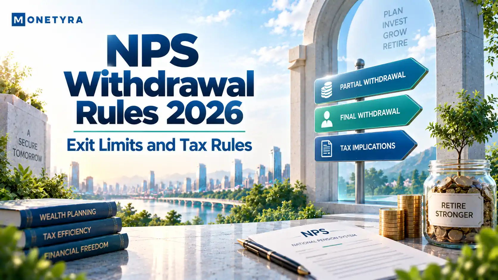 National Pension System withdrawal rules displaying age 60 exit limits tax-free slabs and annuity distribution.