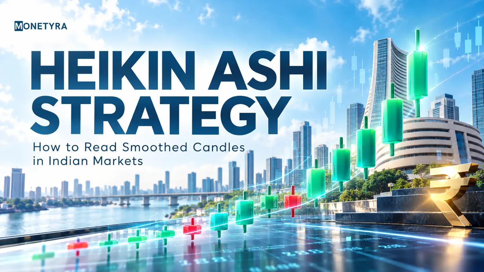 Heikin Ashi candlestick chart on Nifty 50 index showing smoothed trend candles.